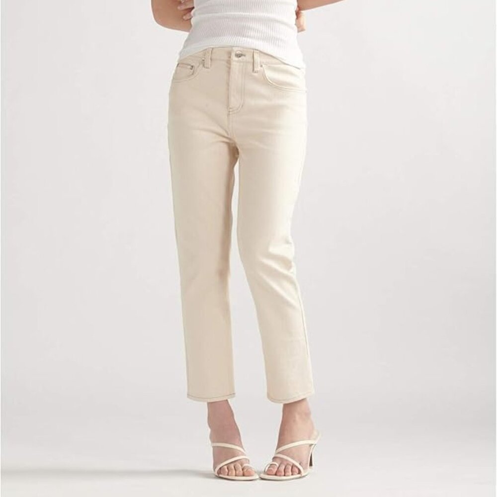 Thakoon Ecru Cream Organic Cotton Denim Classic Cropped Jean Size 4 NWT